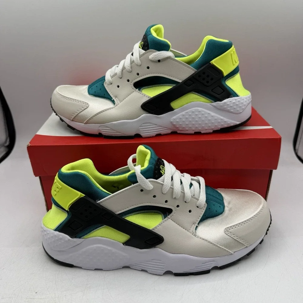 Nike Air Huarache Run GS Running Shoes YOUTH Kids Sz 6.5 Y White/Volt 654275-045